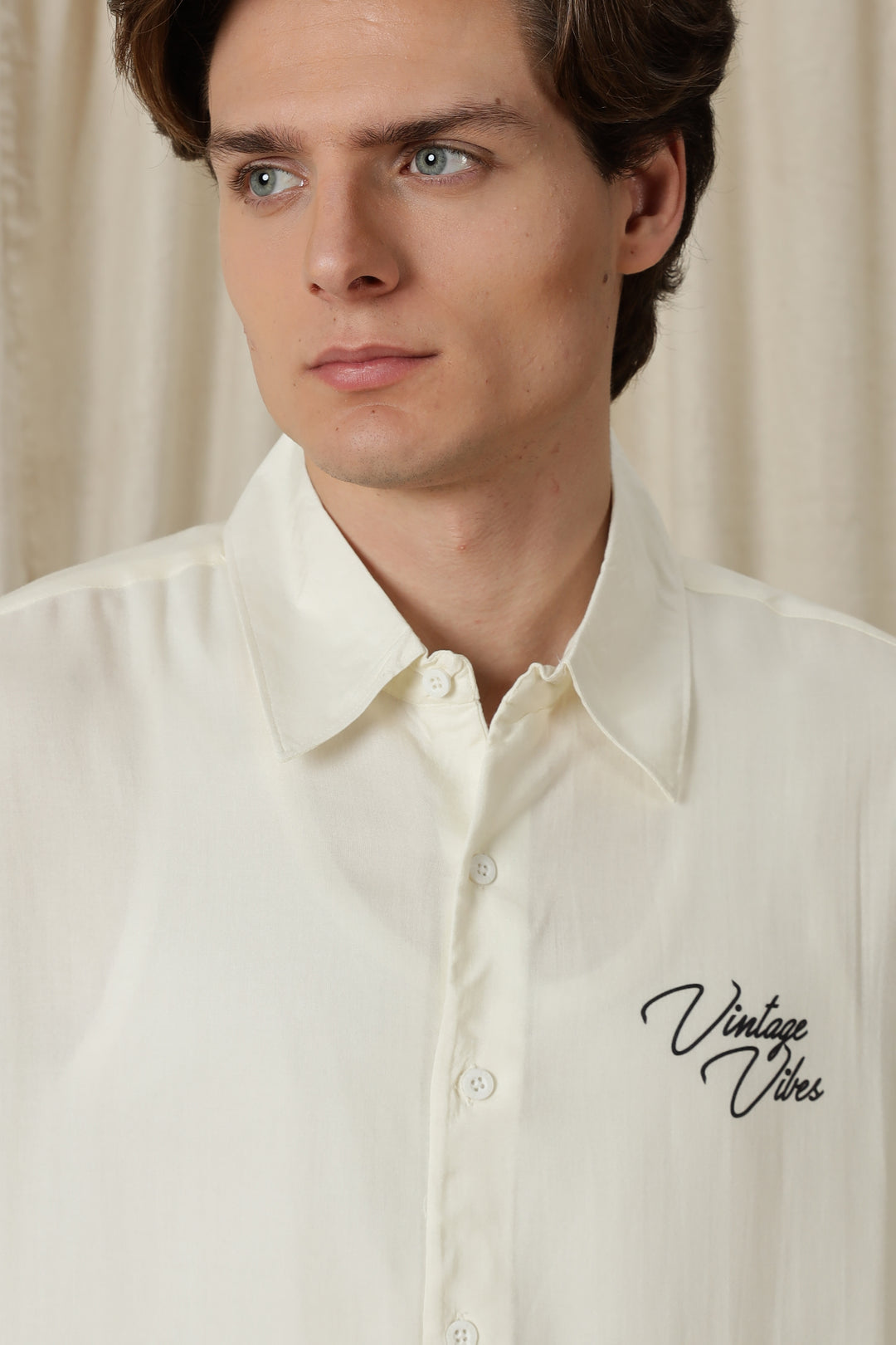 Vintage Vibes: Cream oversized shirt
