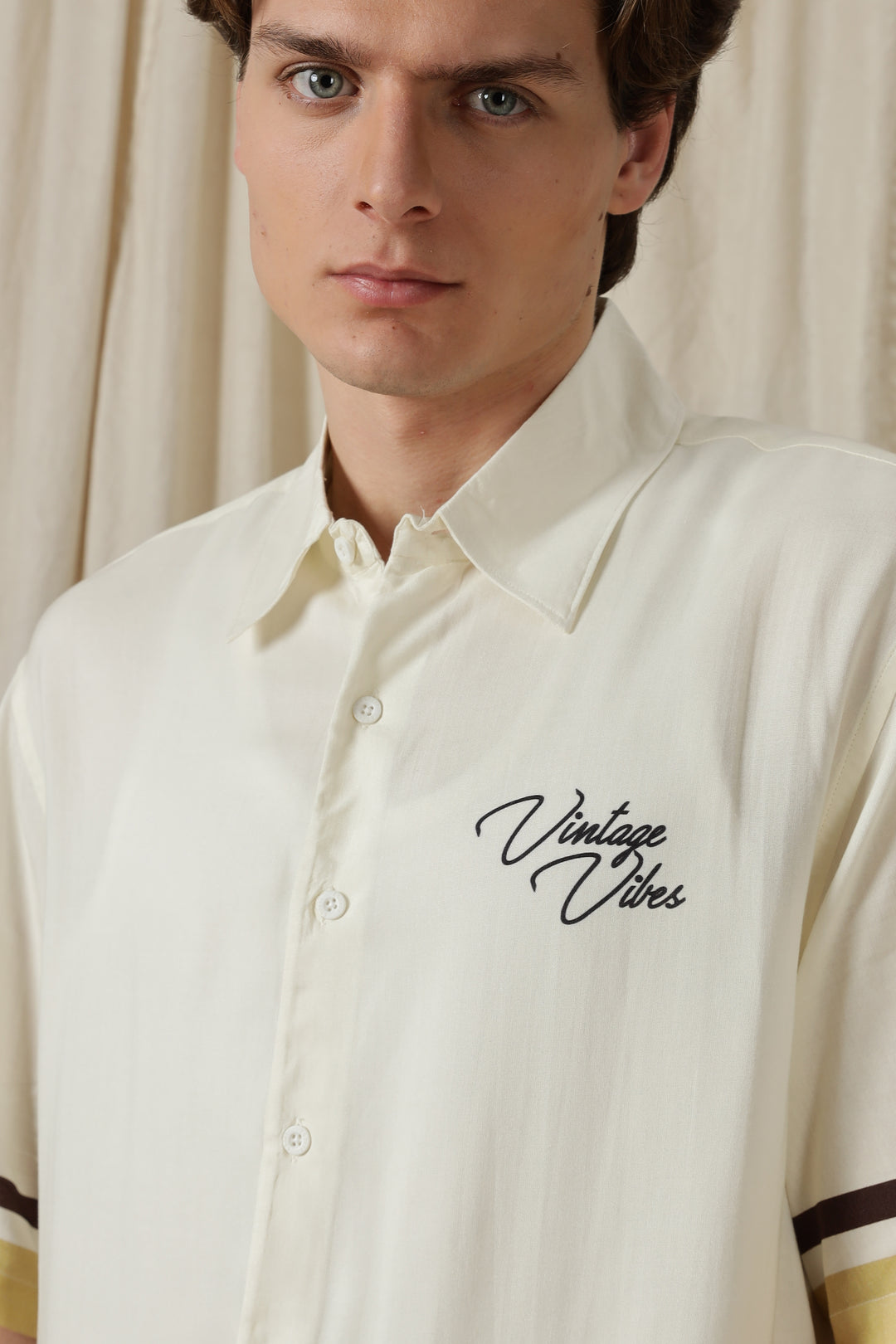 Vintage Vibes: Cream oversized shirt
