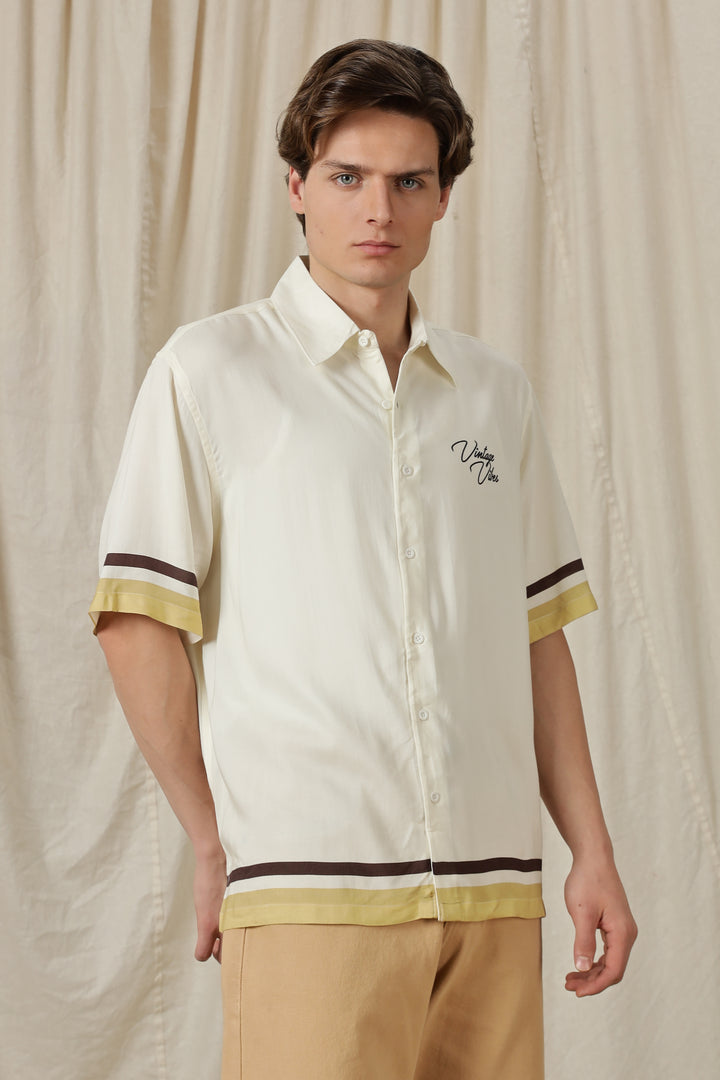 Vintage Vibes: Cream oversized shirt