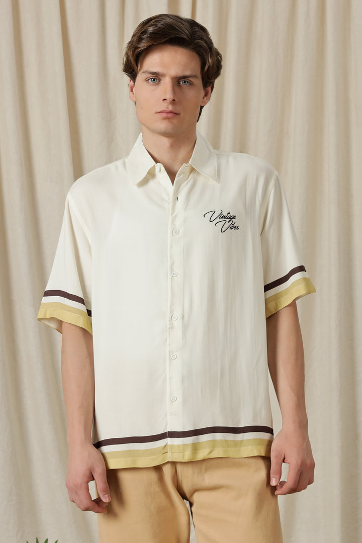 Vintage Vibes: Cream oversized shirt