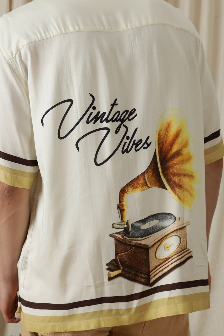 Vintage Vibes: Cream oversized shirt
