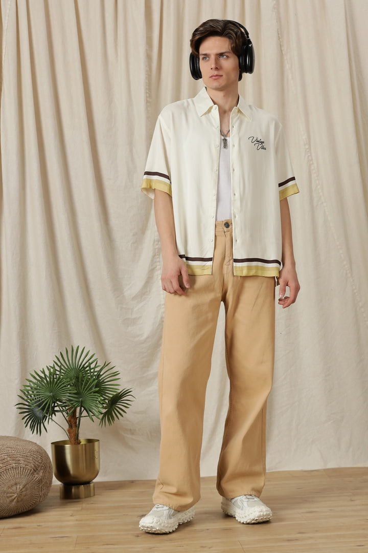 Vintage Vibes: Cream oversized shirt