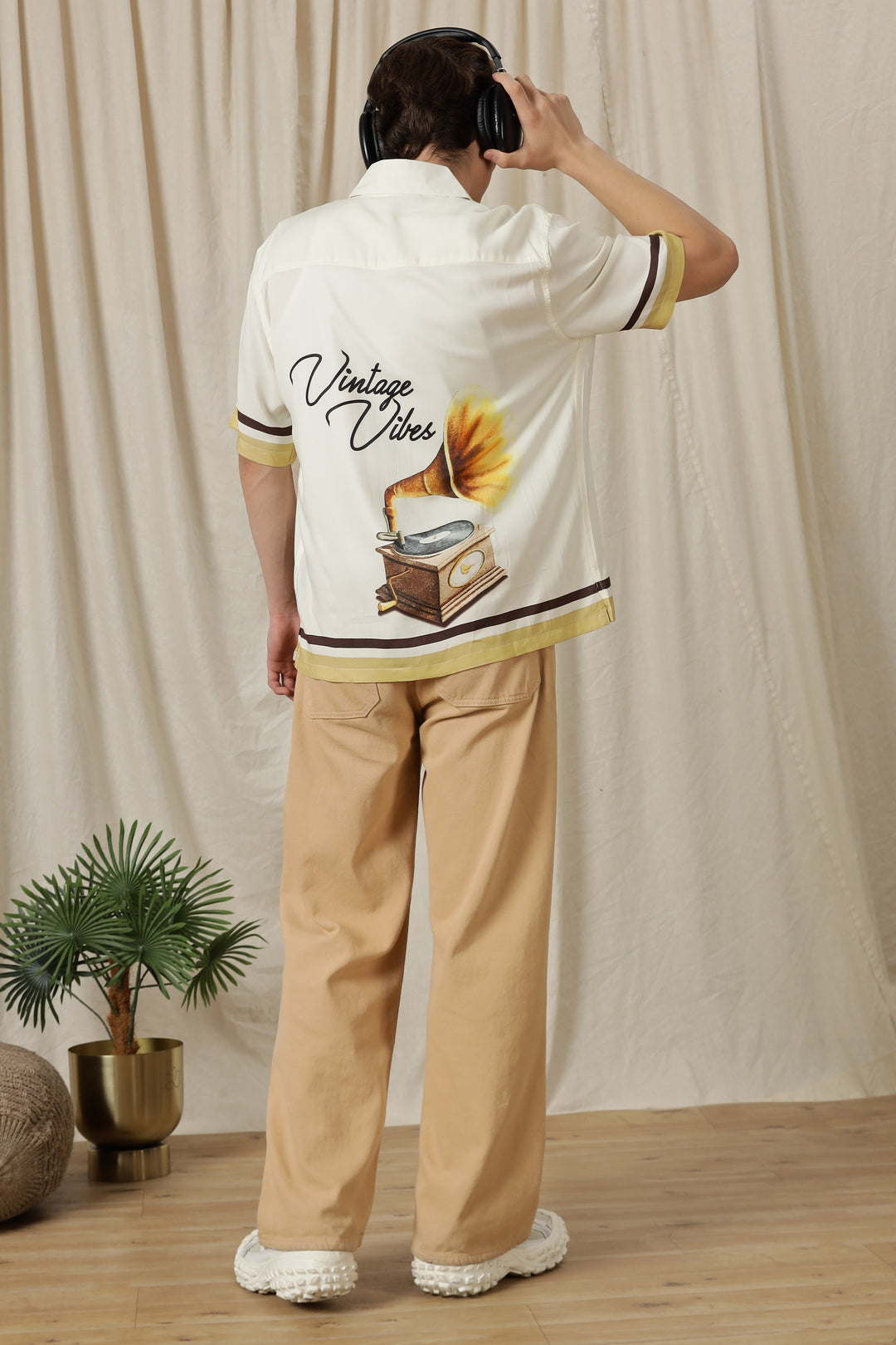 Vintage Vibes: Cream oversized shirt