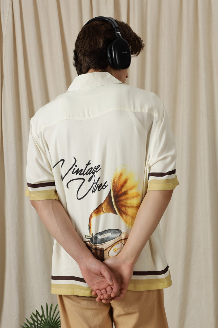 Vintage Vibes: Cream oversized shirt