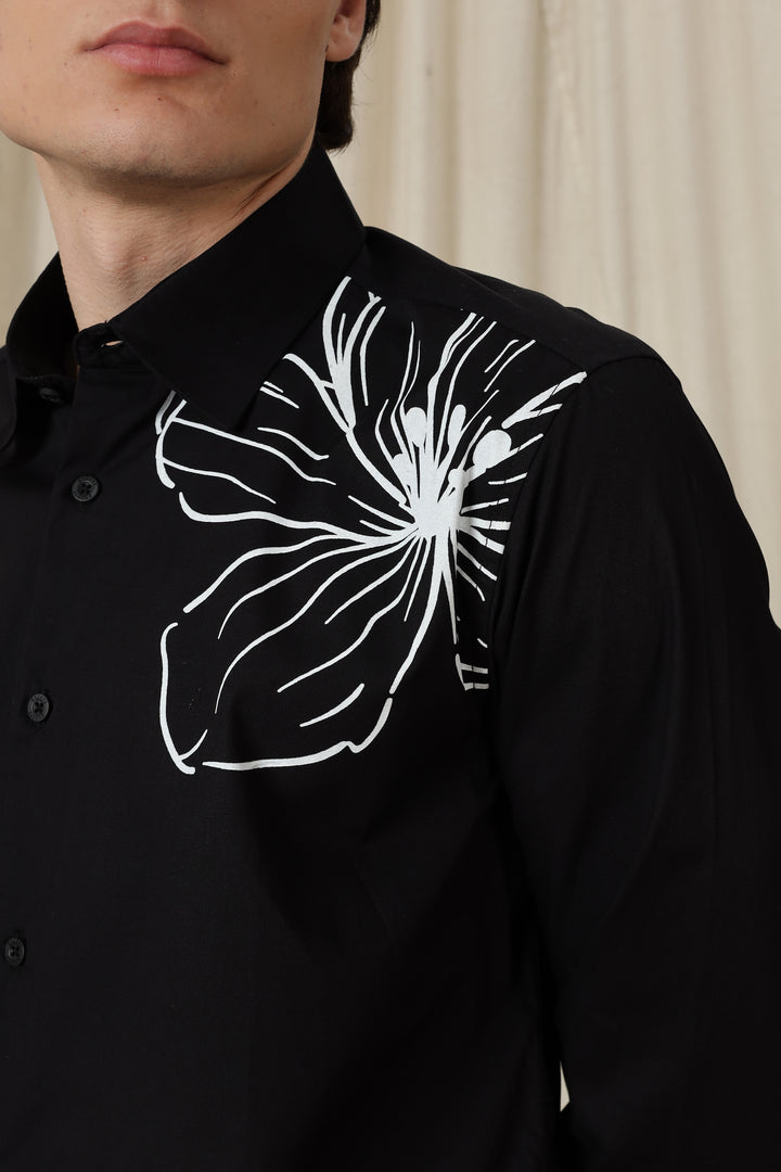 Petaled: Black Shirt