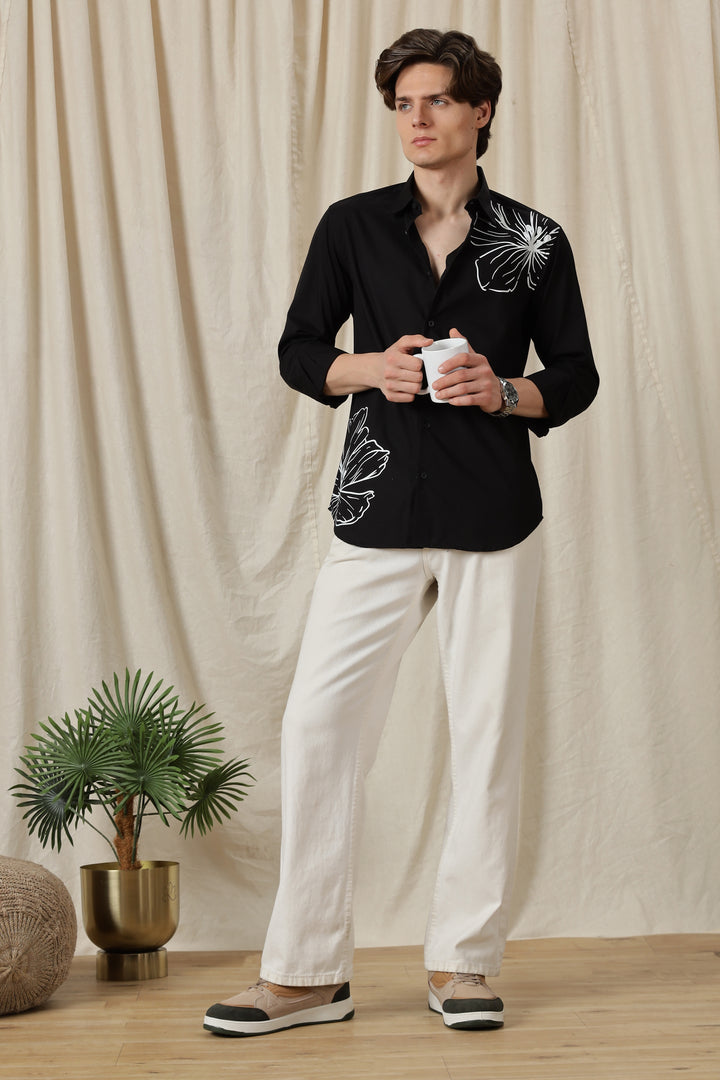 Petaled: Black Shirt