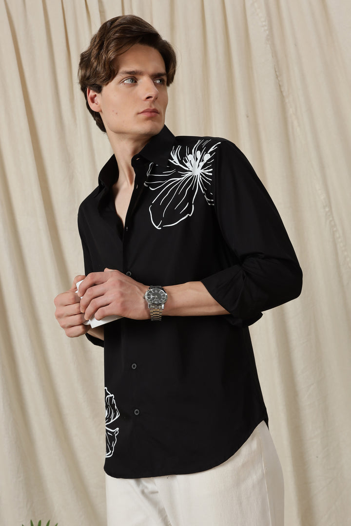 Petaled: Black Shirt