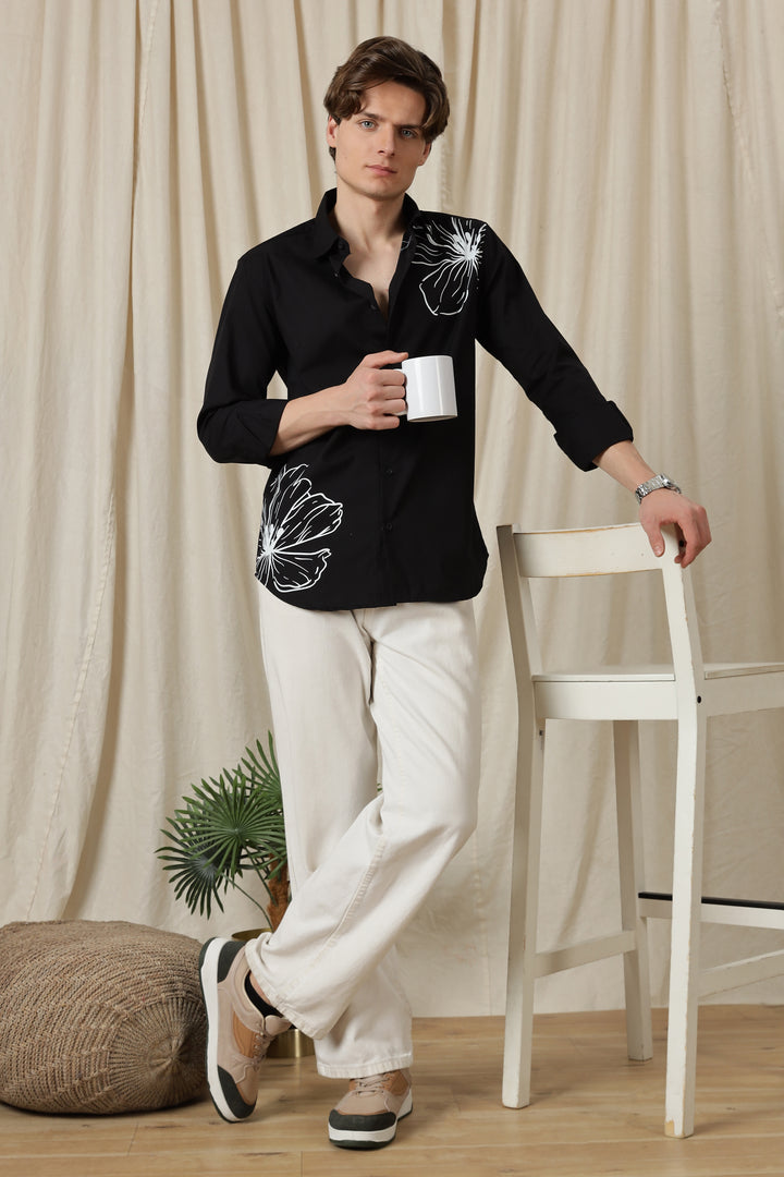 Petaled: Black Shirt