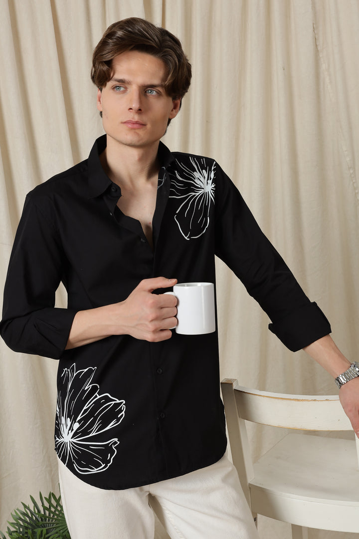 Petaled: Black Shirt