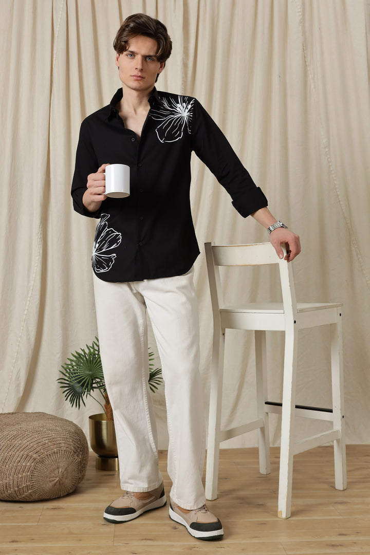 Petaled: Black Shirt