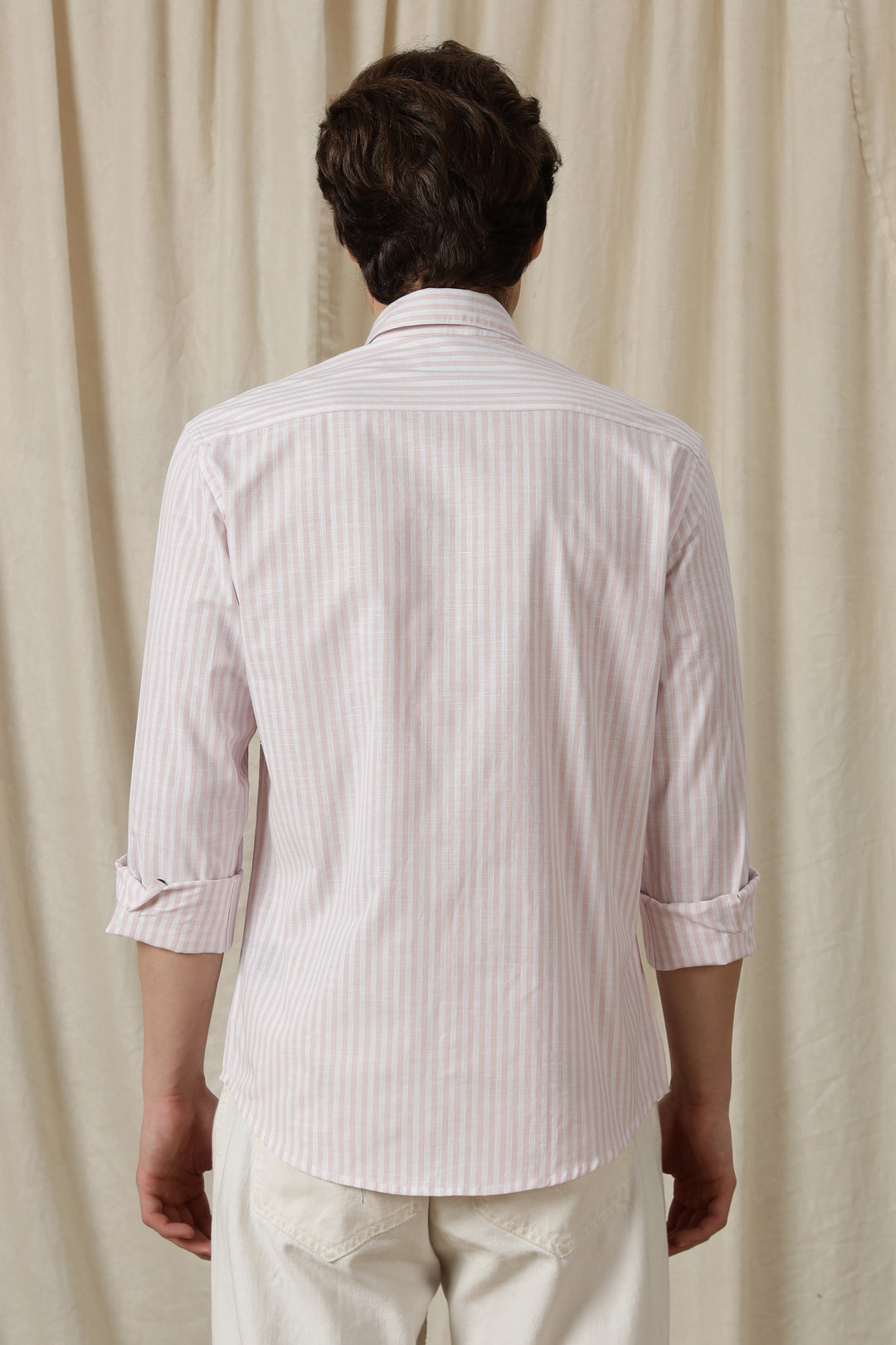 Pink Stripes: Perch Embroidery Shirt