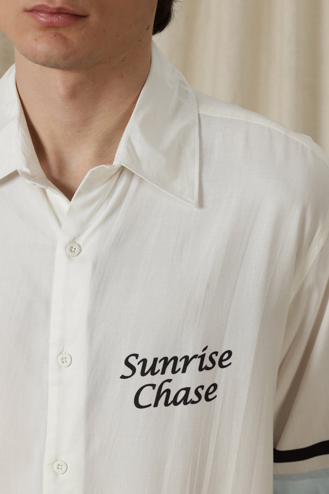 Sunrise Chase: White Oversized T-shirt