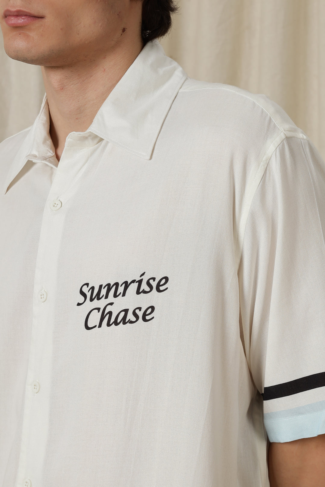 Sunrise Chase: White Oversized T-shirt