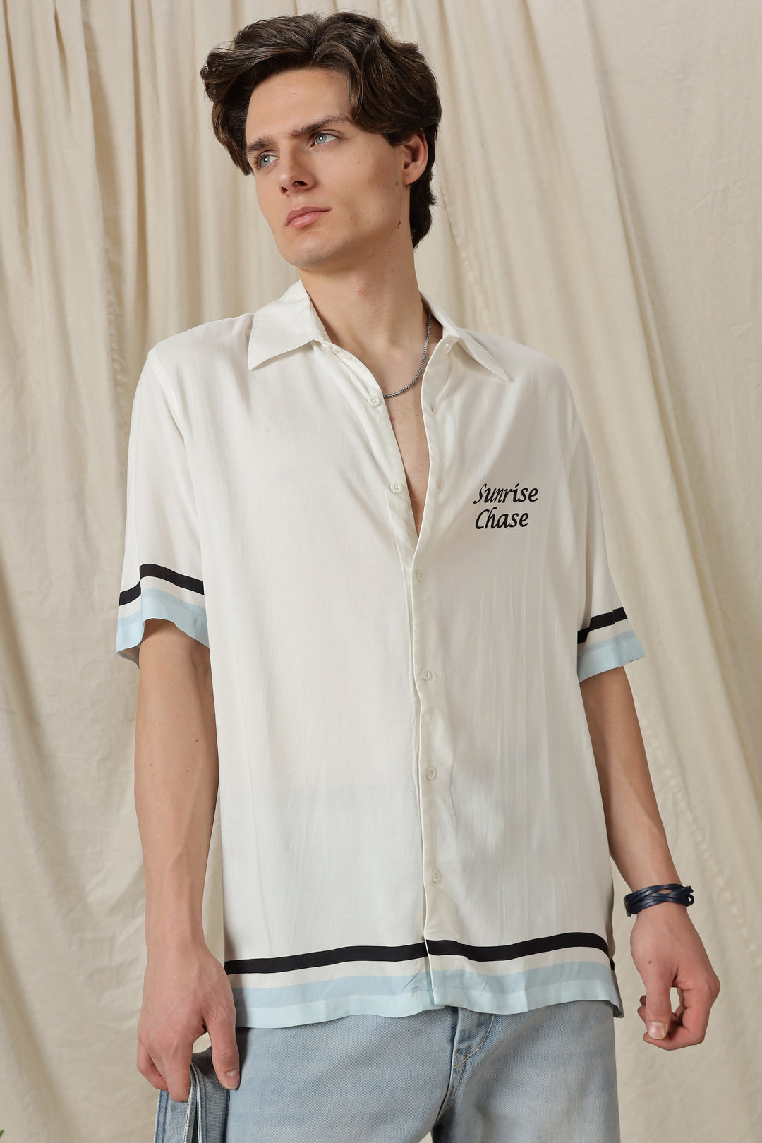 Sunrise Chase: White Oversized T-shirt