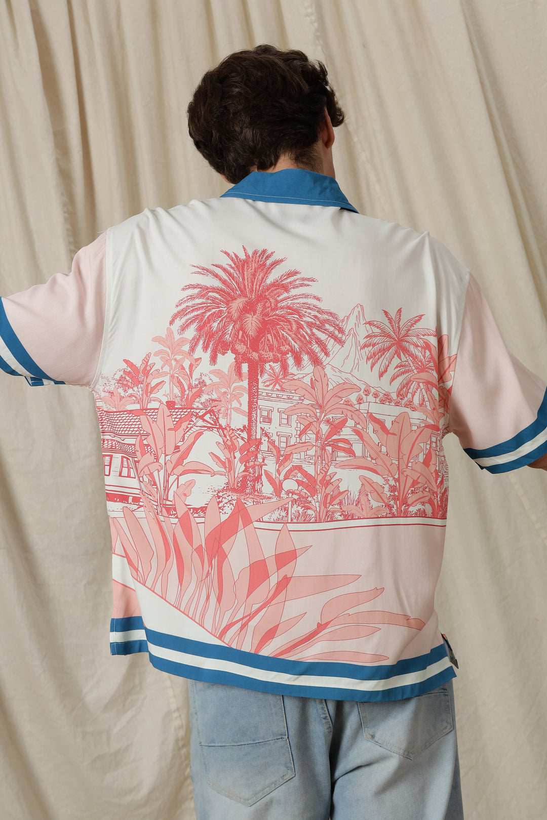 Abstract Forest: Oversized Pink Shirt
