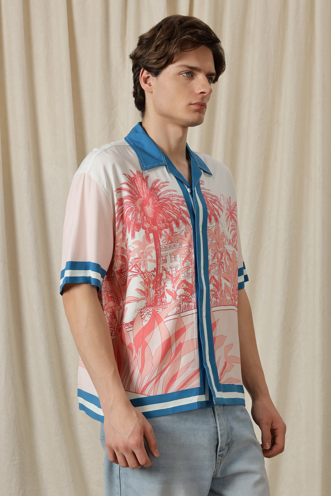 Abstract Forest: Oversized Pink Shirt