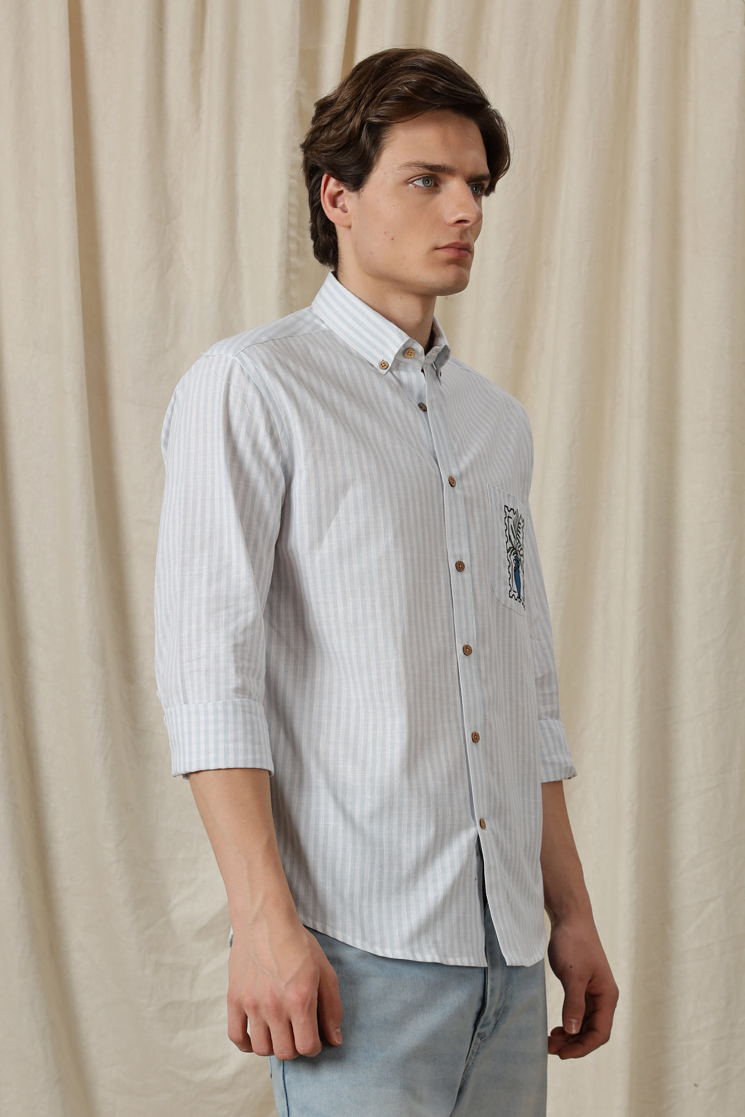 Pockets: Greek Vase Embroidery Shirt