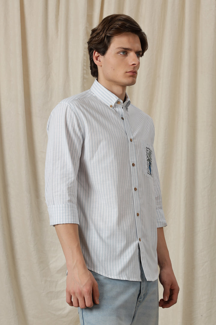 Pockets: Greek Vase Embroidery Shirt