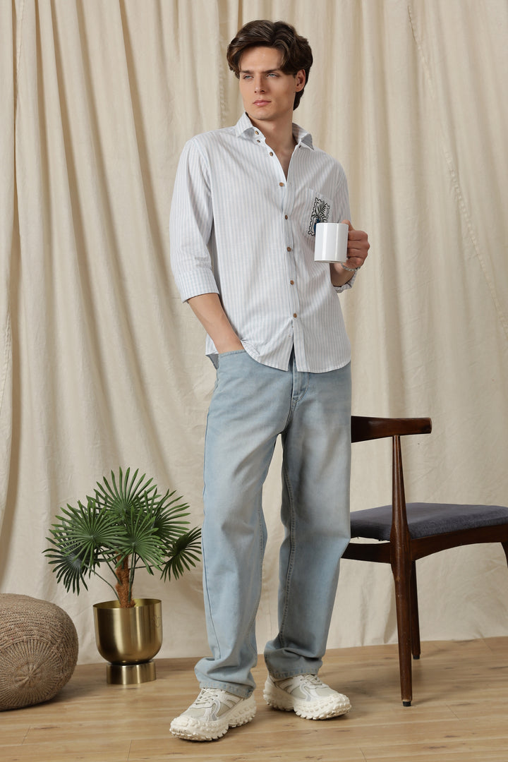 Pockets: Greek Vase Embroidery Shirt