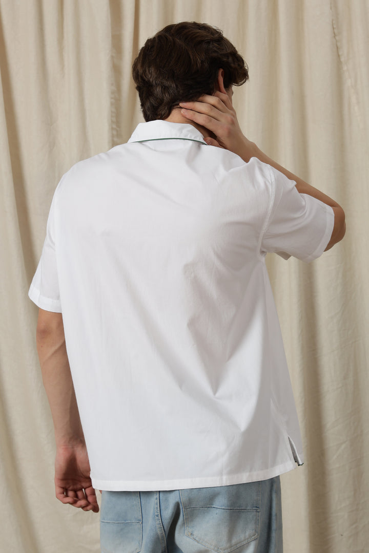 Flower Bouquet: Embroidery White Shirt