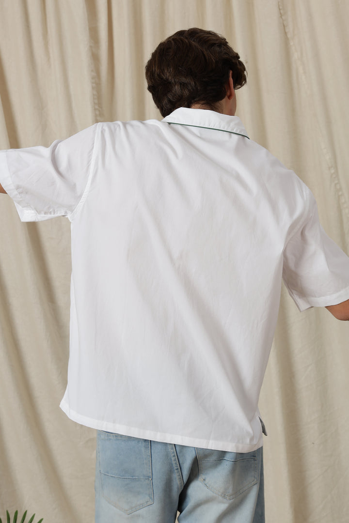 Flower Bouquet: Embroidery White Shirt