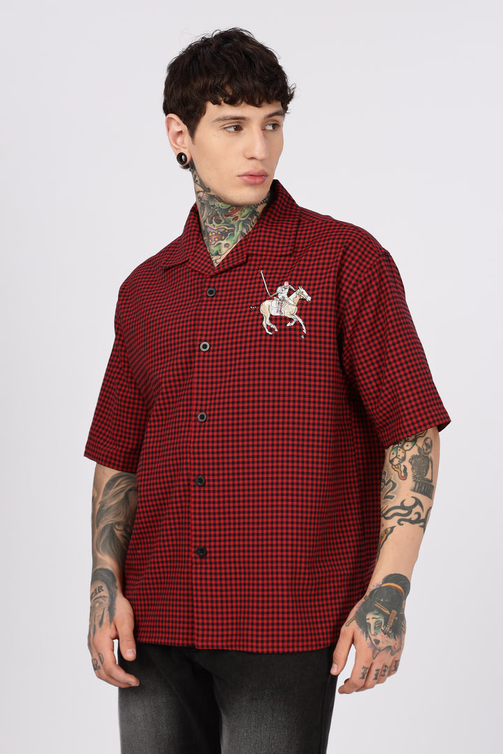 Polo Sport: Embroidery Checks Oversized Shirts