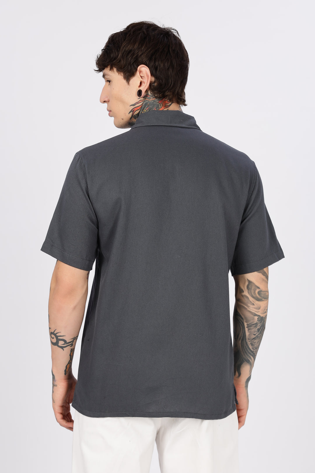 Race-Horse: Embroidery Textured Fabric Cuban Shirt