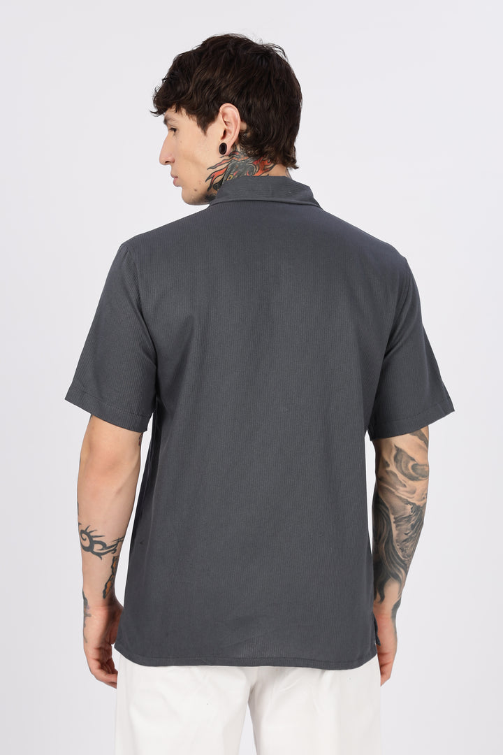 Race-Horse: Embroidery Textured Fabric Cuban Shirt
