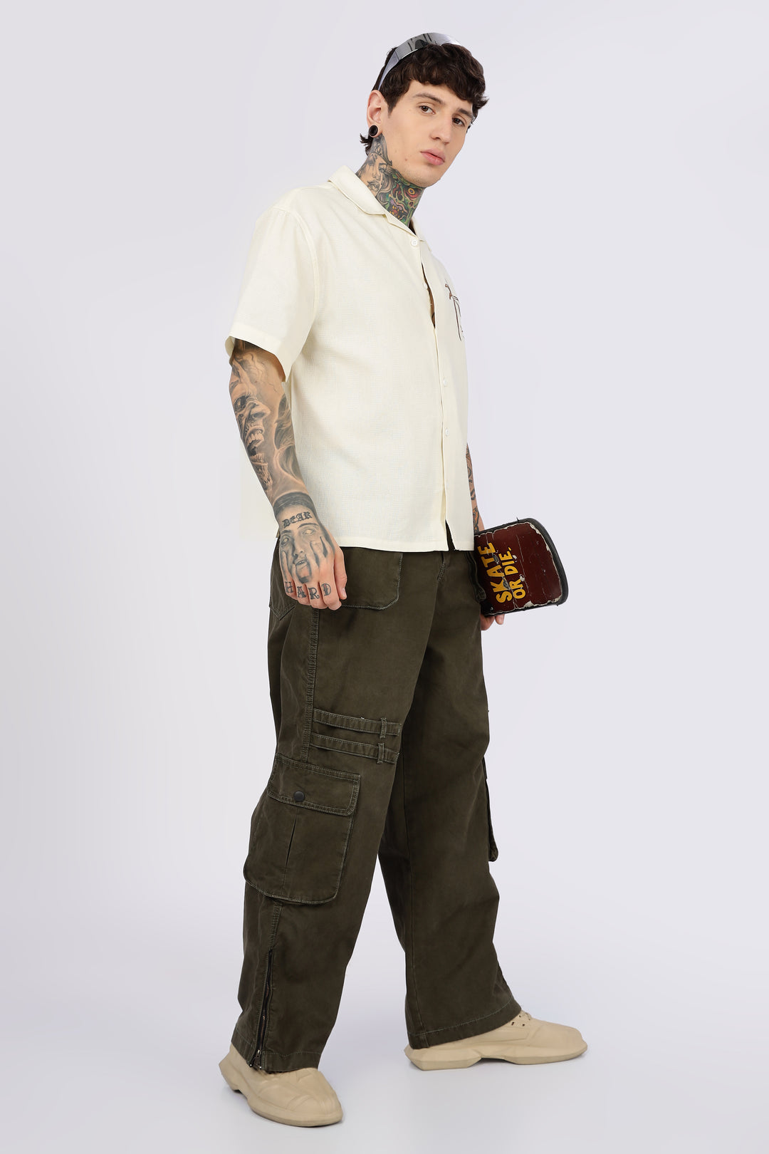Olive Dyed Cargo Pants