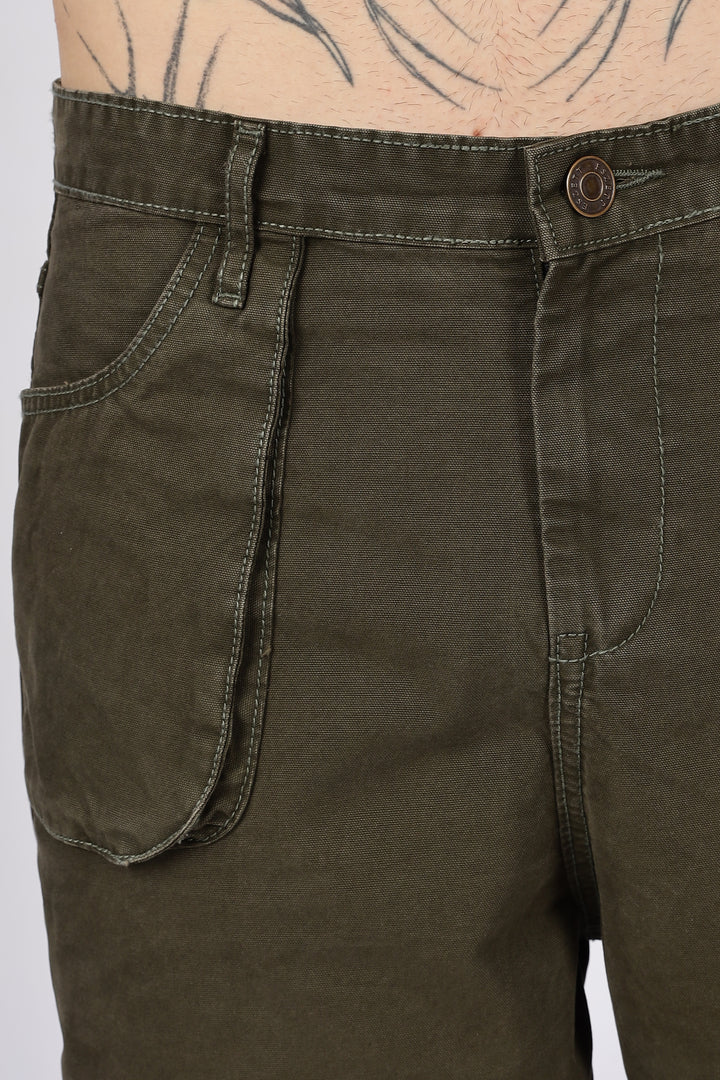 Olive Dyed Cargo Pants
