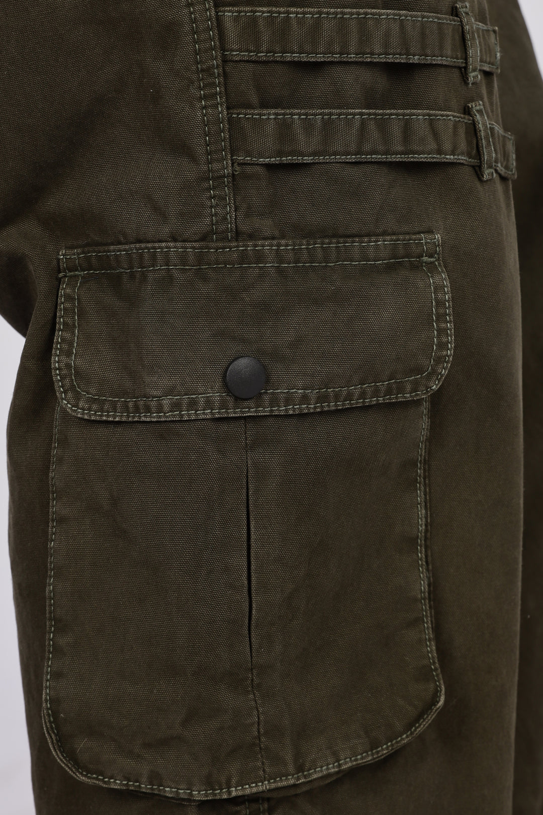 Olive Dyed Cargo Pants
