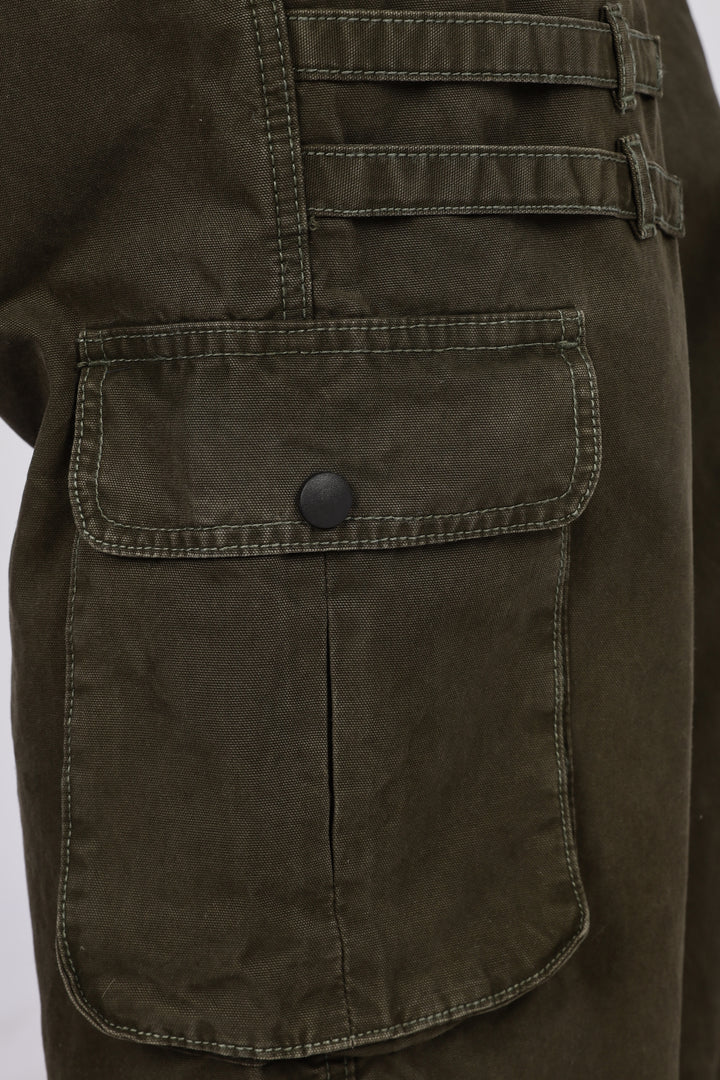 Olive Dyed Cargo Pants