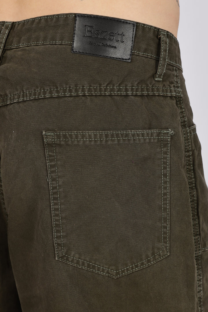 Olive Dyed Cargo Pants
