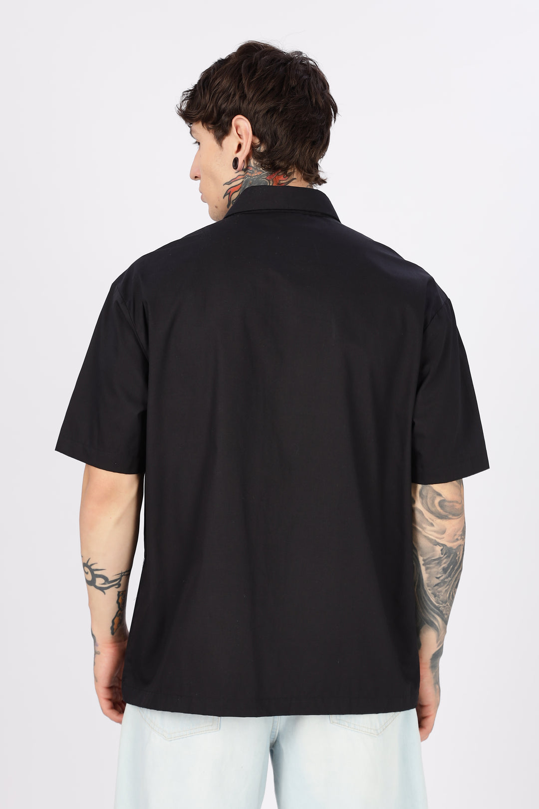 Black & White Racing Cut & Sew Oversized Shirt