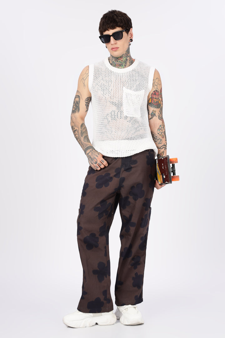 Floral Printed Baggy Cargo Pants