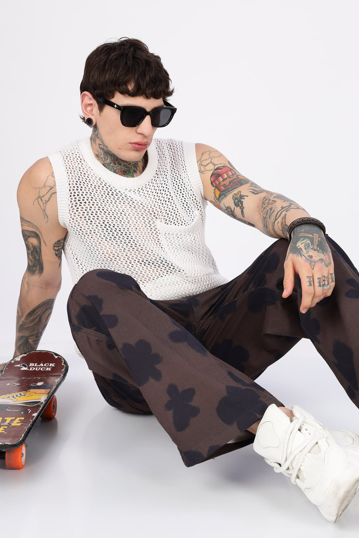 Floral Printed Baggy Cargo Pants