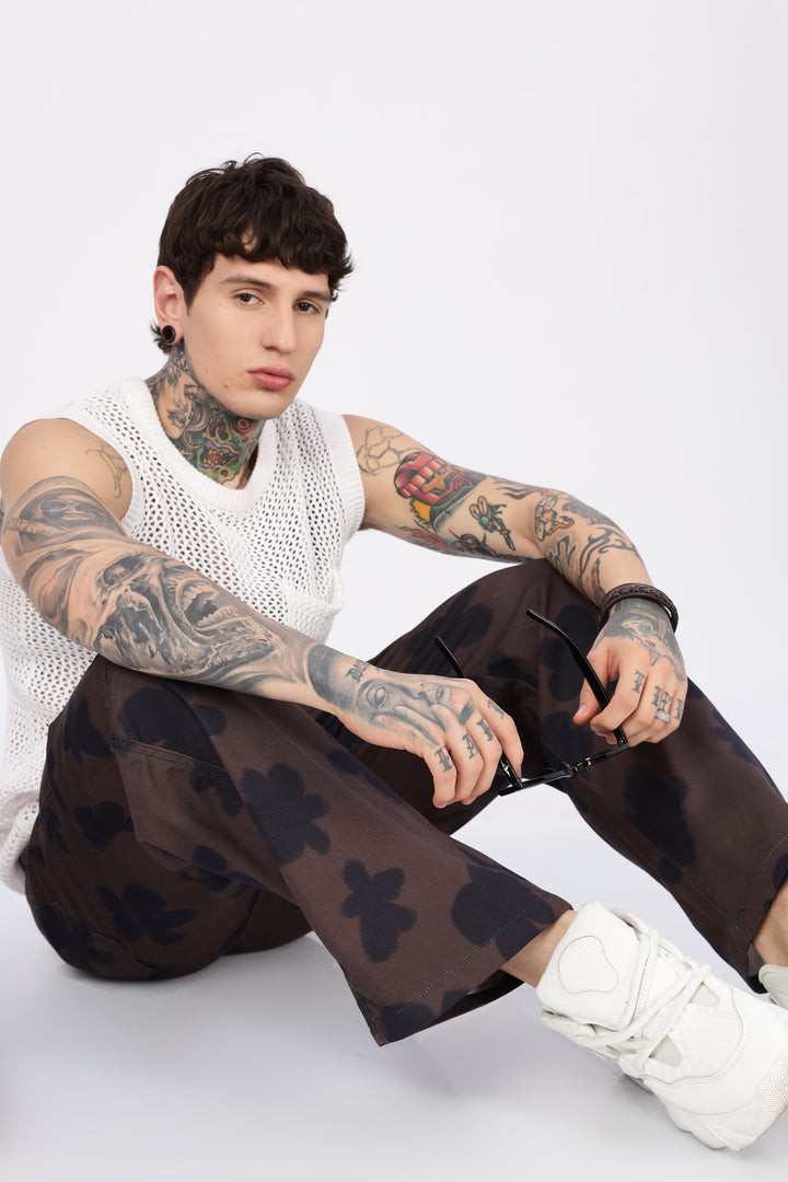 Floral Printed Baggy Cargo Pants