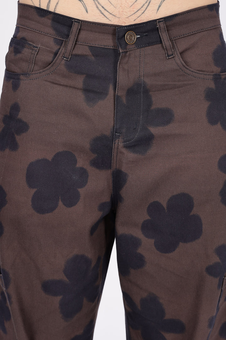 Floral Printed Baggy Cargo Pants