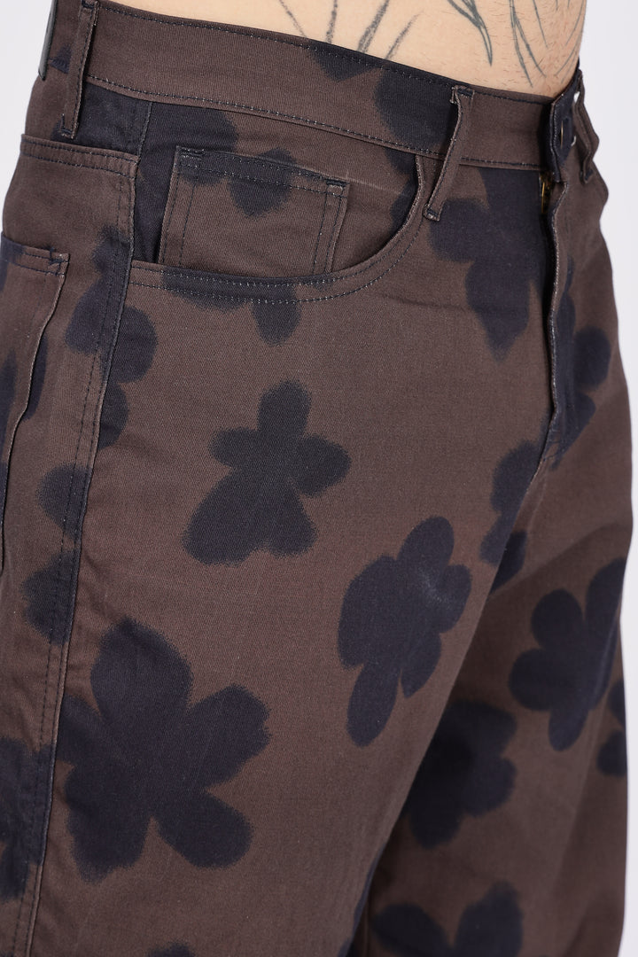 Floral Printed Baggy Cargo Pants