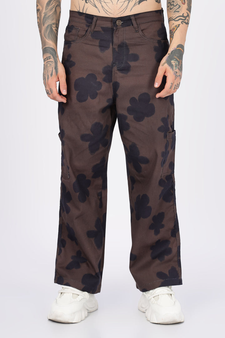 Floral Printed Baggy Cargo Pants