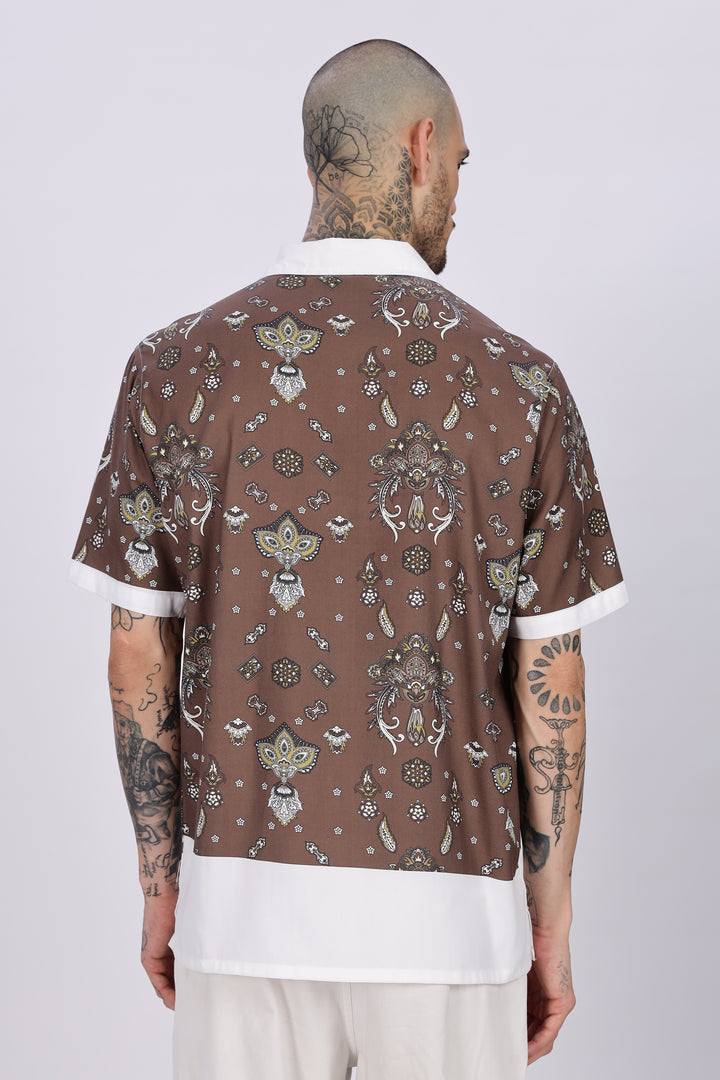 Bandana Block Printed Cuban Shirt