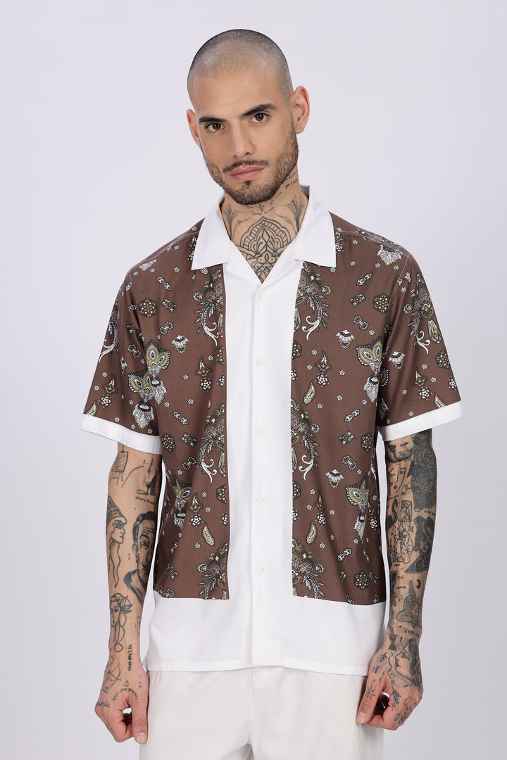 Bandana Block Printed Cuban Shirt