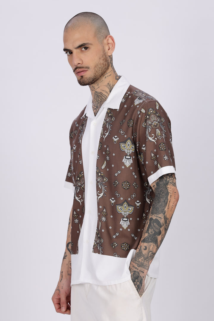 Bandana Block Printed Cuban Shirt
