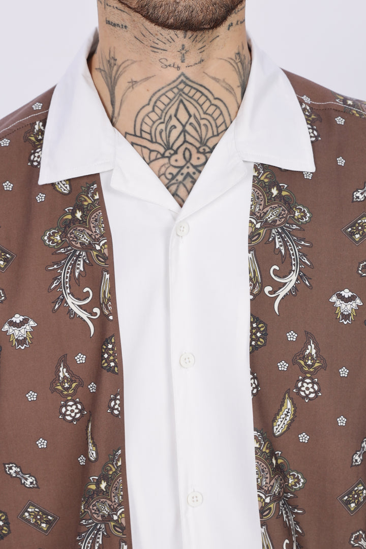 Bandana Block Printed Cuban Shirt