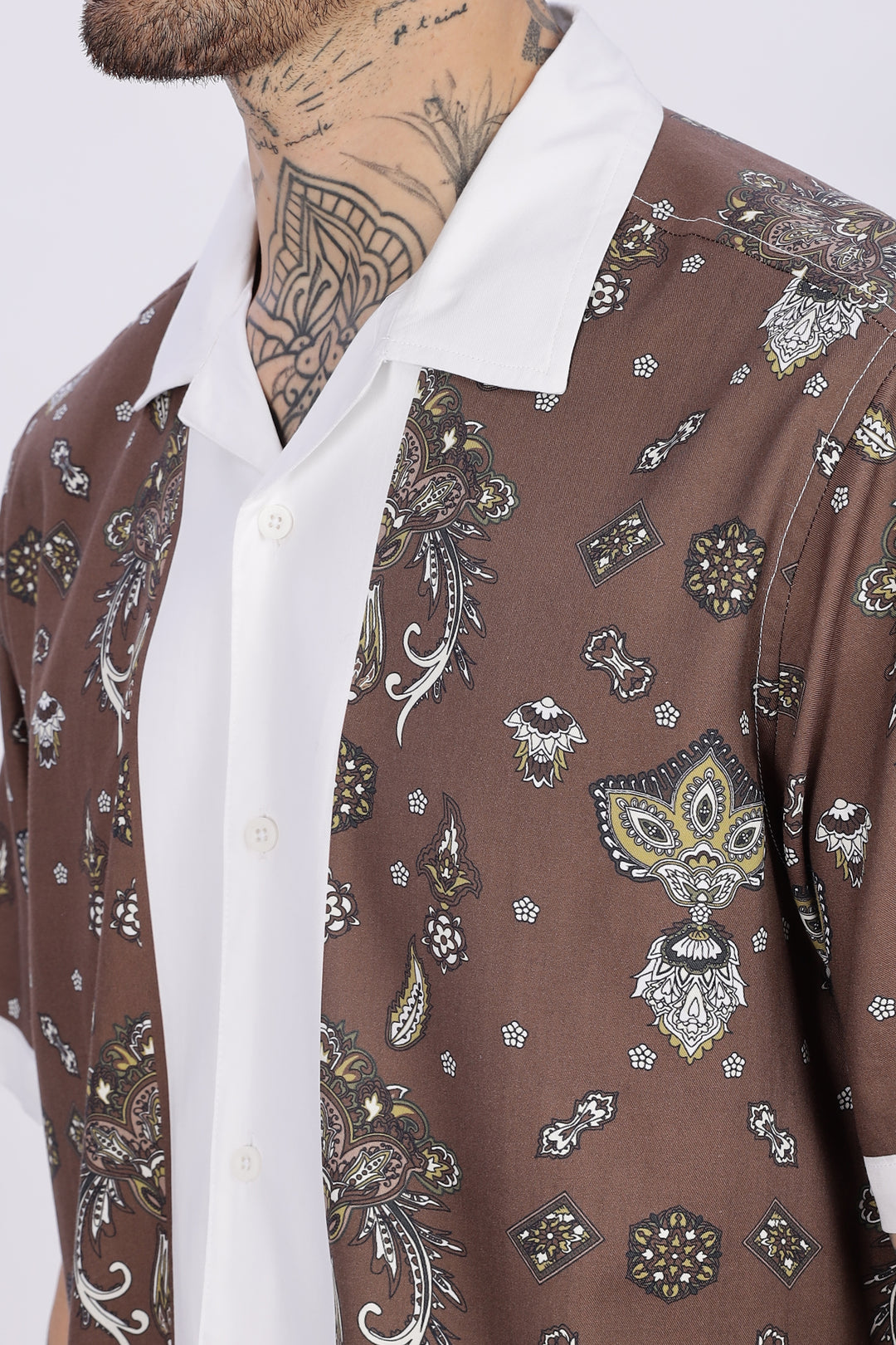 Bandana Block Printed Cuban Shirt