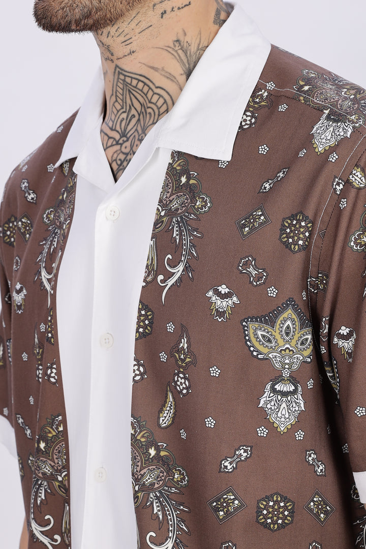 Bandana Block Printed Cuban Shirt