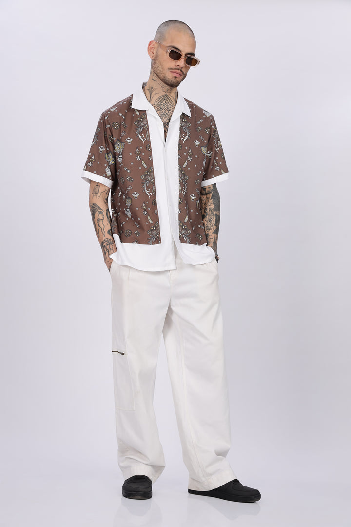Bandana Block Printed Cuban Shirt