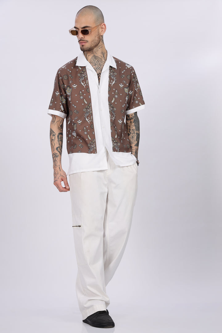Bandana Block Printed Cuban Shirt