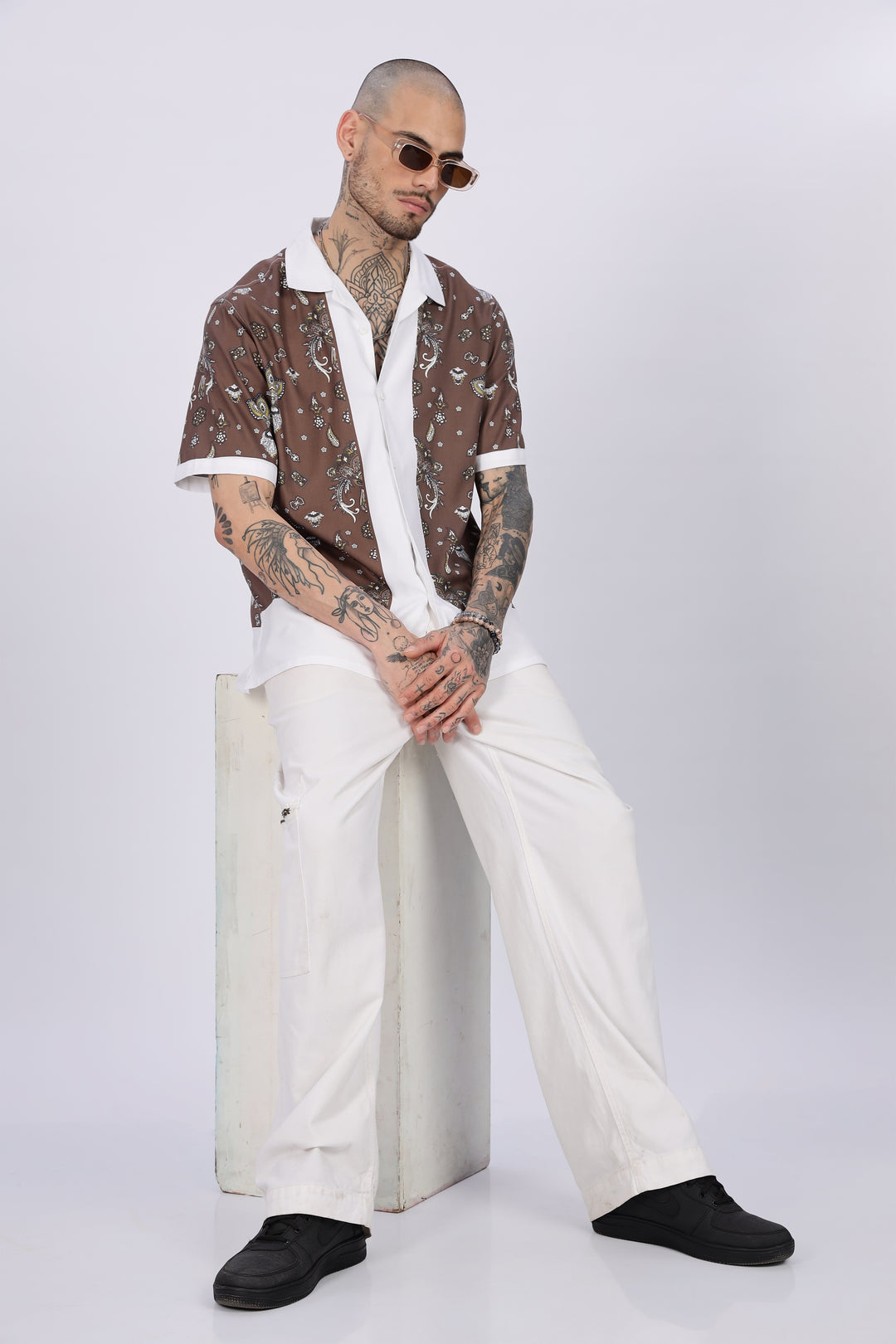 Bandana Block Printed Cuban Shirt