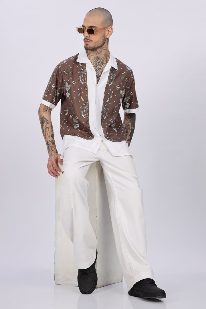 Bandana Block Printed Cuban Shirt